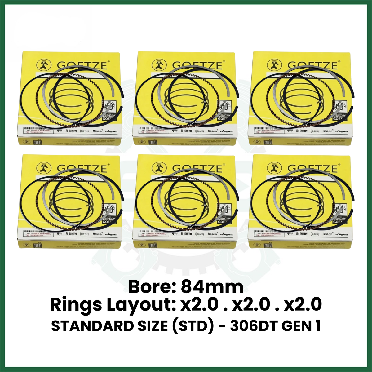 306DT TDV6 Gen 1 Piston Rings Set STD For Land Rover Jaguar 3.0 Diesel Engine - GOETZE 08-439100-00