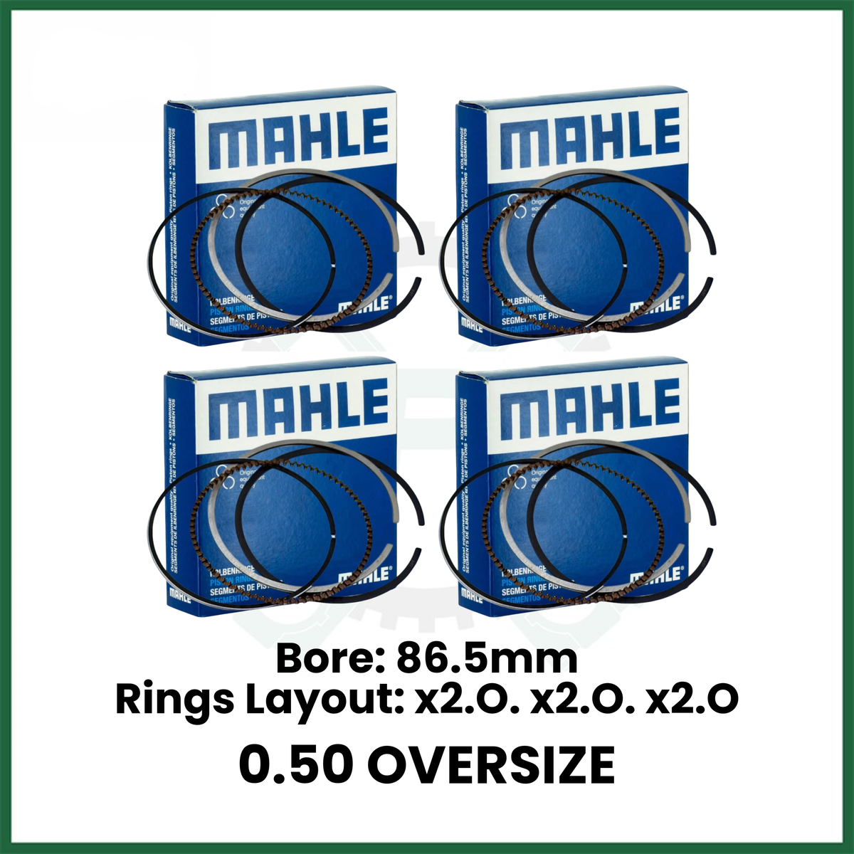 MAHLE 013 RS 00114 0N2 - PISTON RING SET x4 STD FOR FORD TRANSIT 2.2 DRF4 DRFF