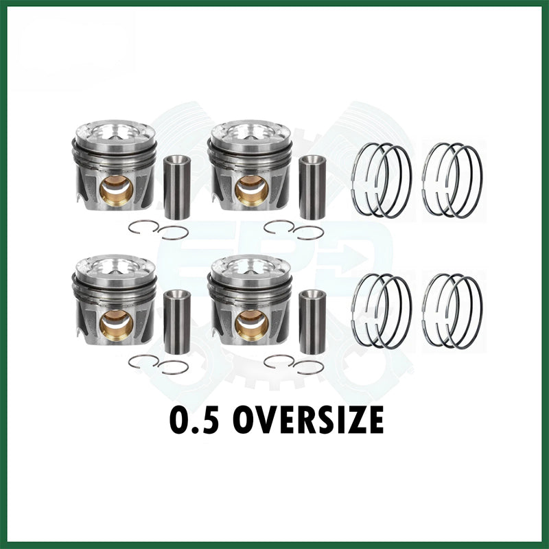 Mercedes-Benz OM651 Piston with Rings Set x4 0.5mm Oversize 2.1L Diesel Engine
