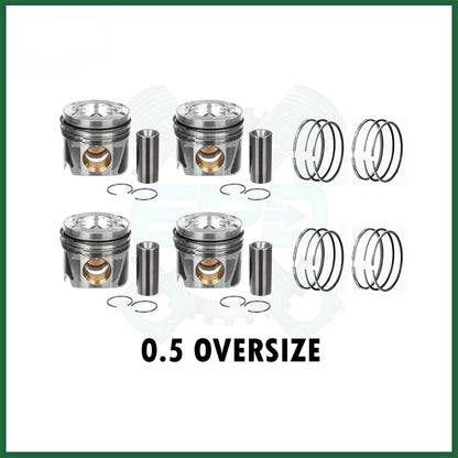 Mercedes-Benz OM651 Piston with Rings Set x4 0.5mm Oversize 2.1L Diesel Engine