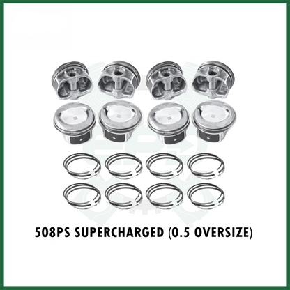 8x Pistons With Rings Set Land Rover Jaguar 5.0 AJ133 508PS V8 Petrol Engine Oversize 0.50