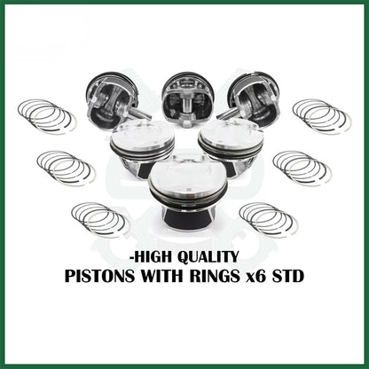BMW N55B30 Piston with Rings Set x6 STD 3.0L Petrol Engine Fits F10 F20 F30