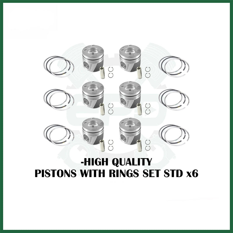 Mercedes-Benz OM642 G350d Piston with Rings Set x6 STD 3.0 CDI Diesel Engine
