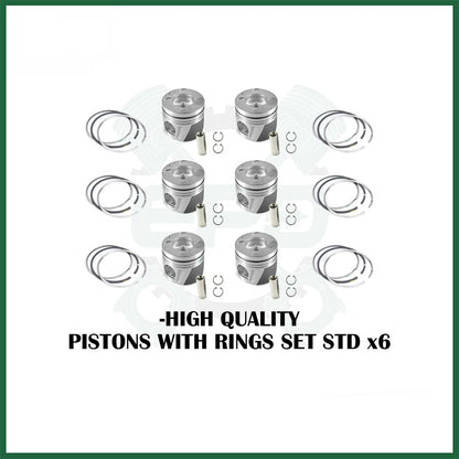 Mercedes-Benz OM642 G350d Piston with Rings Set x6 STD 3.0 CDI Diesel Engine