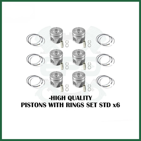 Mercedes-Benz OM642 G350d Piston with Rings Set x6 STD 3.0 CDI Diesel Engine