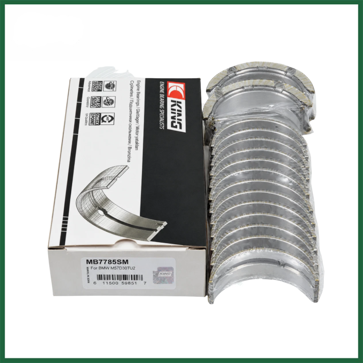 M57 Crankshaft Main Bearings Set STD For BMW M57D30 3.0L Diesel Engine - KING MB7785SM