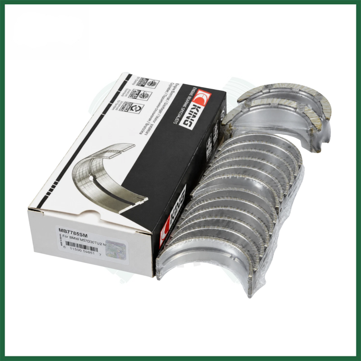 M57 Crankshaft Main Bearings Set STD For BMW M57D30 3.0L Diesel Engine - KING MB7785SM