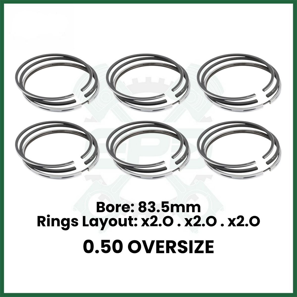 Oversize 0.50 Piston Rings Set Fits Mercedes-Benz OM642 x6 3.0L Diesel Engine