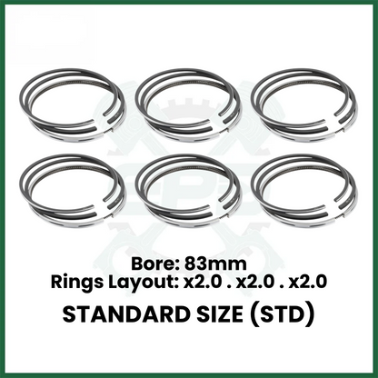 Piston Rings Set x6 STD Fits Jeep Grand Cherokee EXF Ram 1500 3.0L EcoDiesel L630 Engine