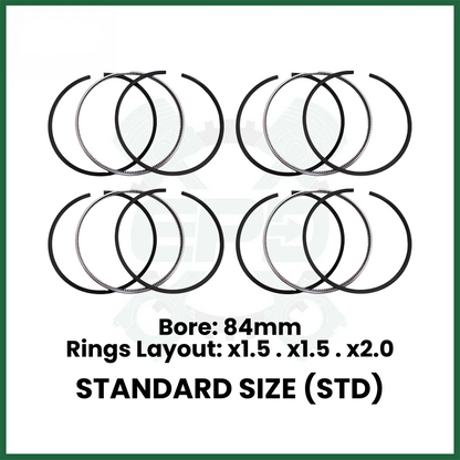 BMW Piston Rings Set x4 STD for B47D20 2.0L Diesel Engine