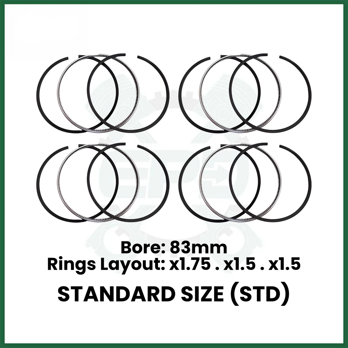 204DTD AJ200D Piston Rings Set x4 STD Fits Land Rover Jaguar 2.0L Diesel Engine