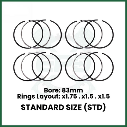 204DTD AJ200D Piston Rings Set x4 STD Fits Land Rover Jaguar 2.0L Diesel Engine
