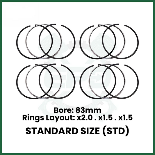 Piston Rings Set x4 STD Fits 204DTA AJ200 Land Rover Jaguar 2.0L Diesel Twin Turbo Engine