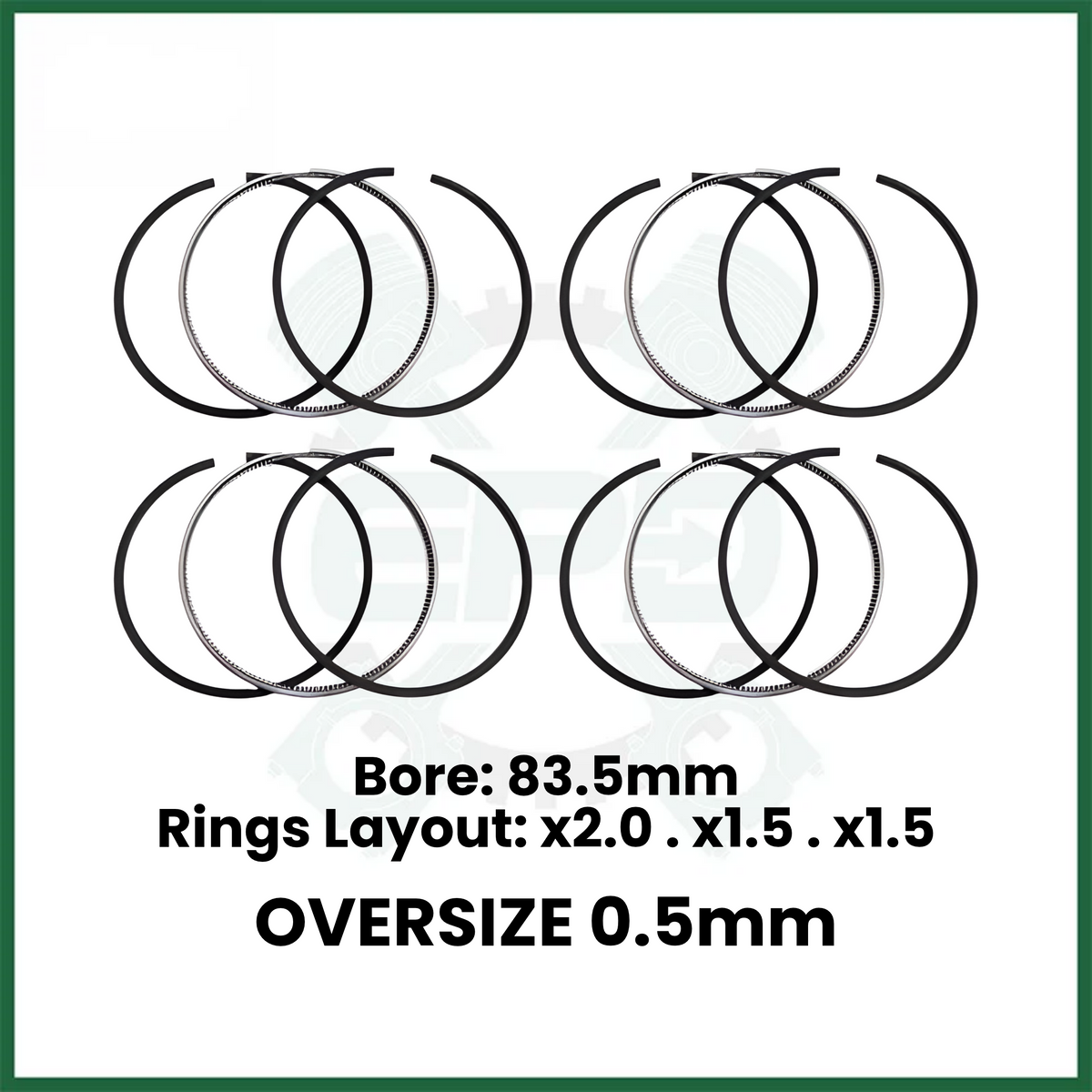 0.5mm Piston Rings Set x4 Fits 204DTA AJ200 Land Rover Jaguar 2.0L Diesel Twin Turbo Engine