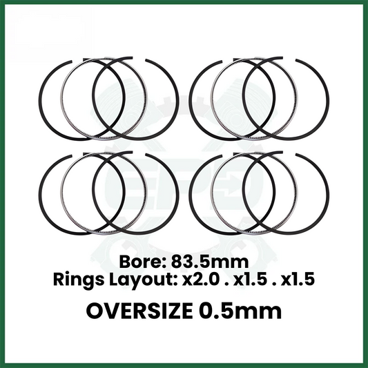 0.5mm Piston Rings Set x4 Fits 204DTA AJ200 Land Rover Jaguar 2.0L Diesel Twin Turbo Engine