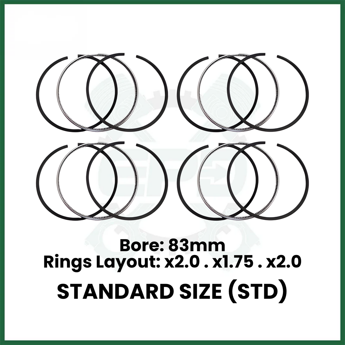 Mercedes Benz OM651 Piston Rings Set x4 STD Fits 2.2L Diesel Engine