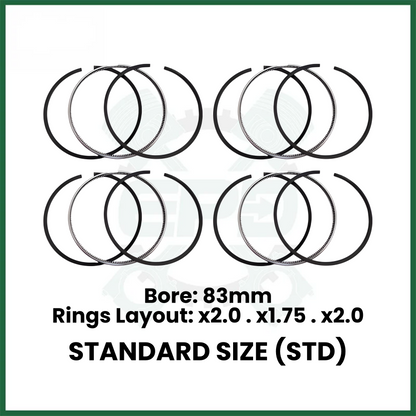 Mercedes Benz OM651 Piston Rings Set x4 STD Fits 2.2L Diesel Engine