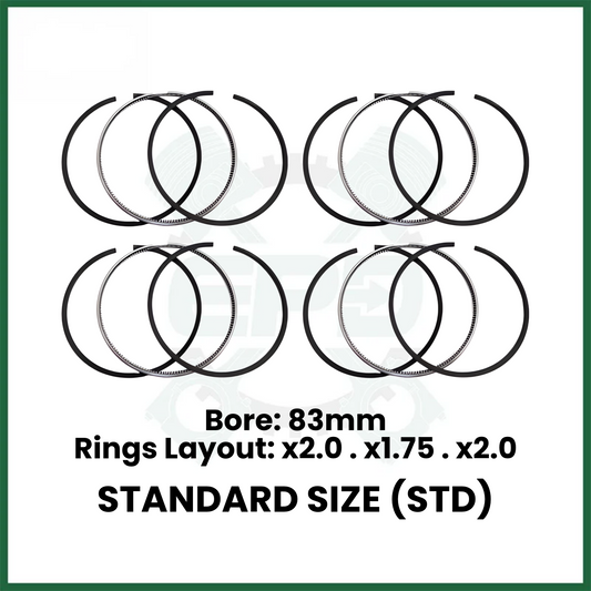 Mercedes Benz OM651 Piston Rings Set x4 STD Fits 2.2L Diesel Engine