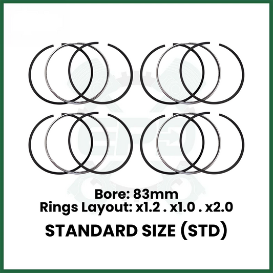 PISTON RING SET 4 PCS FITS PT204 AJ200 LAND ROVER JAGUAR XE XF F-PACE 2.0 PETROL ENGINE