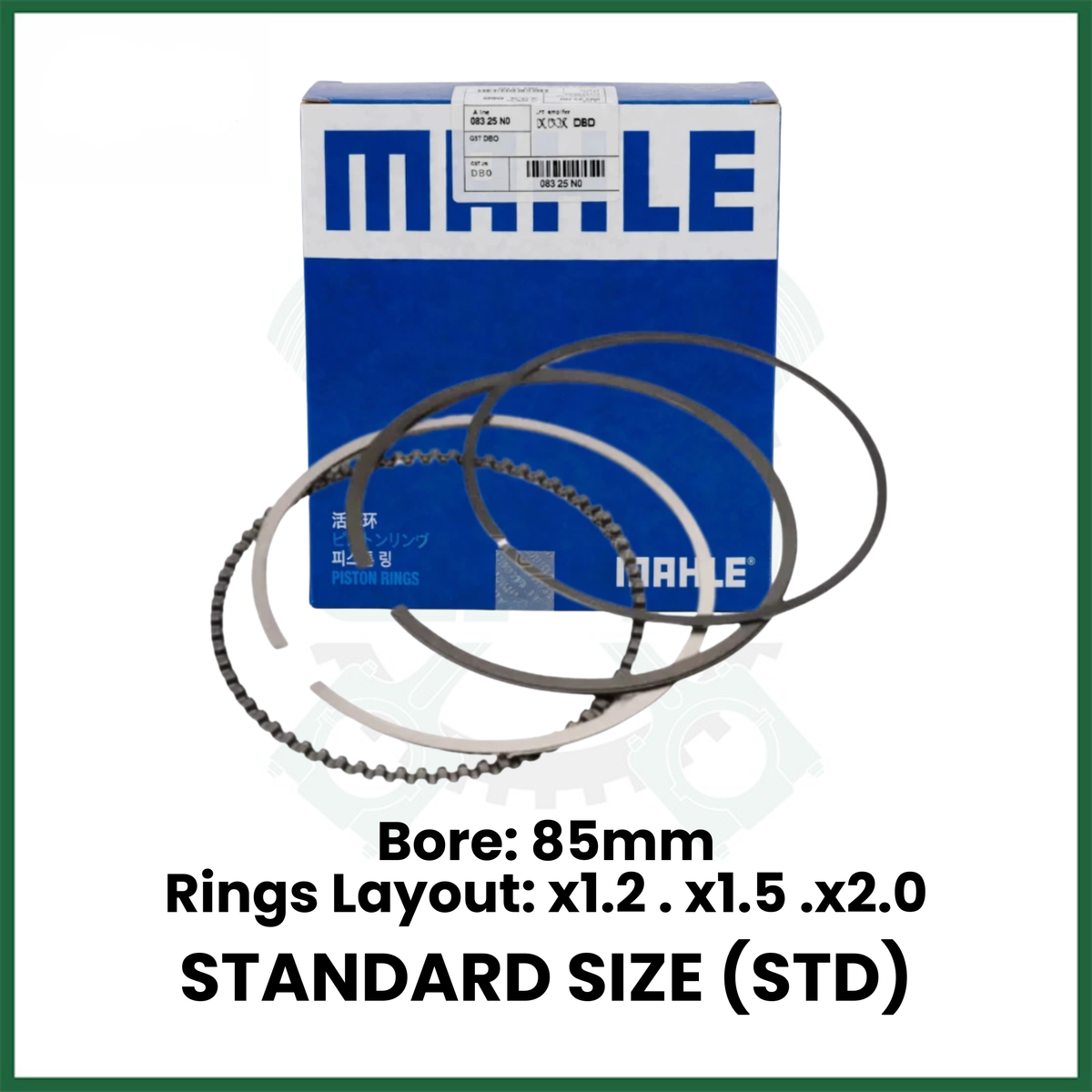 MAHLE 083 25 N0 6PCS PISTON RINGS SET FOR BMW N52B30A N53B30 E90 E92 3.0 PETROL