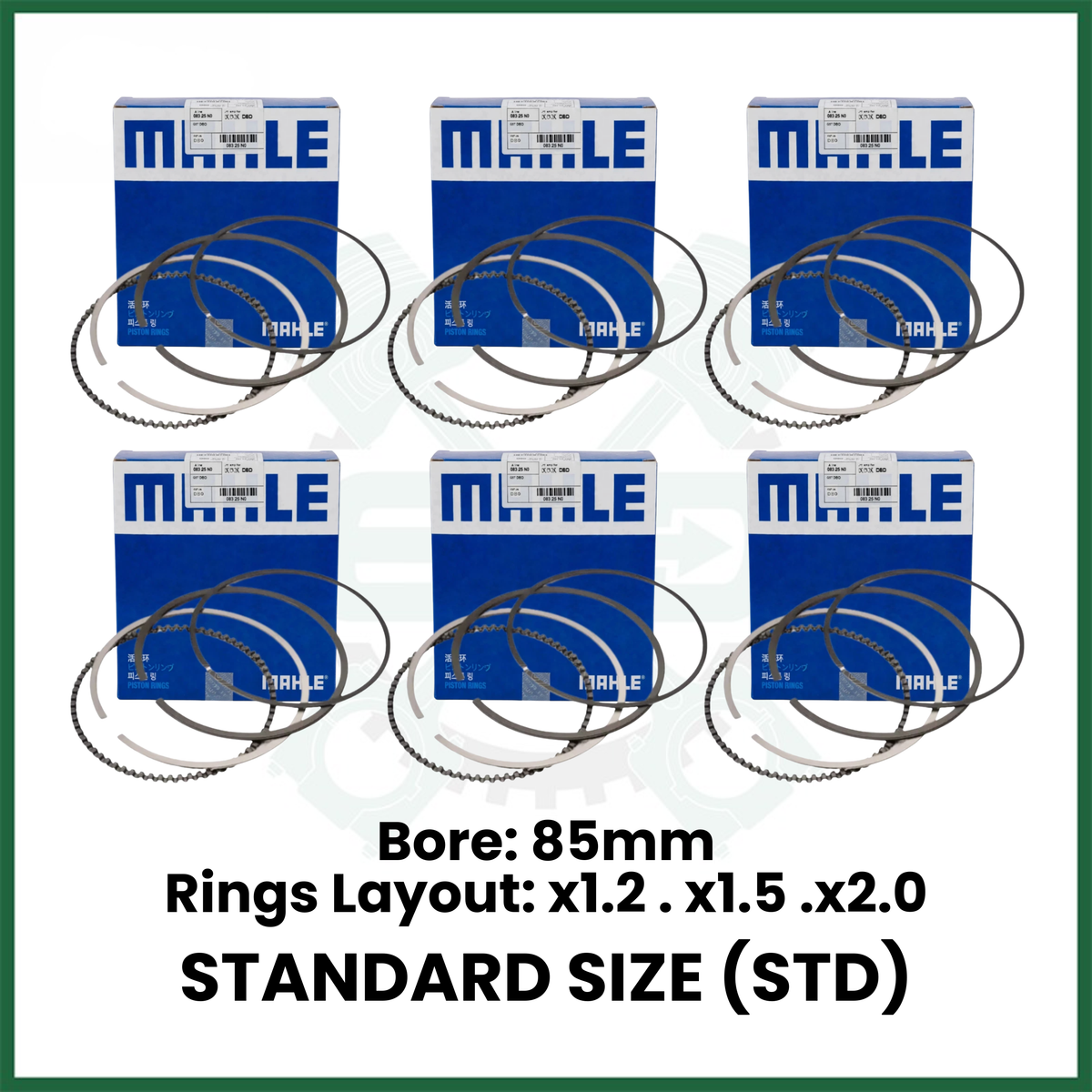 MAHLE 083 25 N0 6PCS PISTON RINGS SET FOR BMW N52B30A N53B30 E90 E92 3.0 PETROL