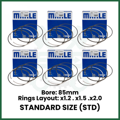 MAHLE 083 25 N0 6PCS PISTON RINGS SET FOR BMW N52B30A N53B30 E90 E92 3.0 PETROL