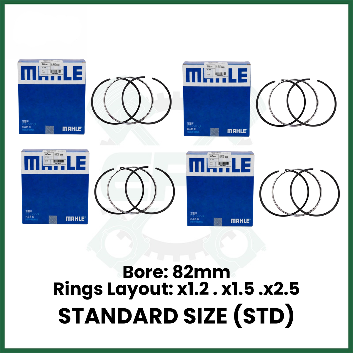 4PCS PISTON RINGS SET STD MAHLE 004 06 N0 FOR MERCEDES M271 C E-CLASS 1.8 PETROL