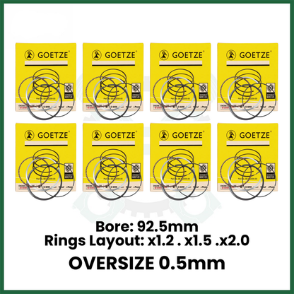 GOETZE 08-452207-00 Piston Rings Set x8 0.5mm For Land Rover Jaguar 5.0 V8 AJ133 508PS 508PN Petrol