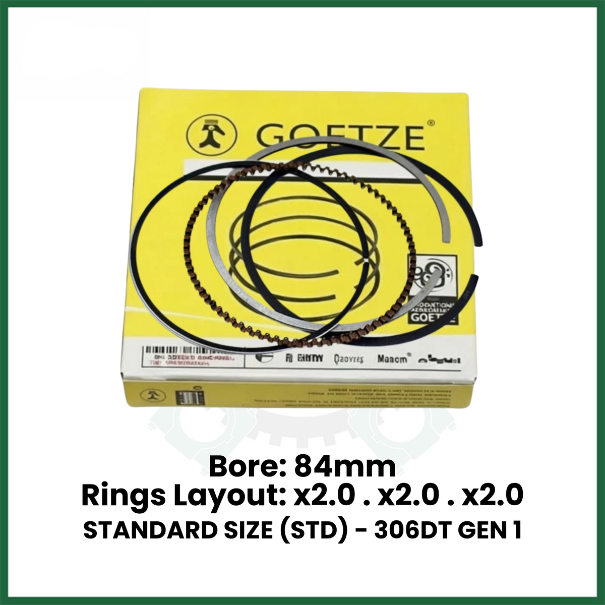 306DT TDV6 Gen 1 Piston Rings Set STD For Land Rover Jaguar 3.0 Diesel Engine - GOETZE 08-439100-00