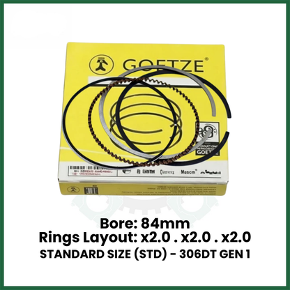 306DT TDV6 Gen 1 Piston Rings Set STD For Land Rover Jaguar 3.0 Diesel Engine - GOETZE 08-439100-00