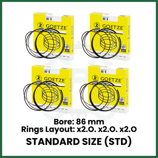 GOETZE 08-427700-00 - PISTON RING SET x4 STD FOR FORD TRANSIT 2.2 DRF4 DRFF