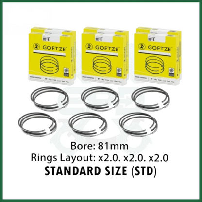 LAND ROVER JAGUAR PISTON RINGS SET FITS 2.7L DIESEL ENGINE GOETZE 08-432400-00