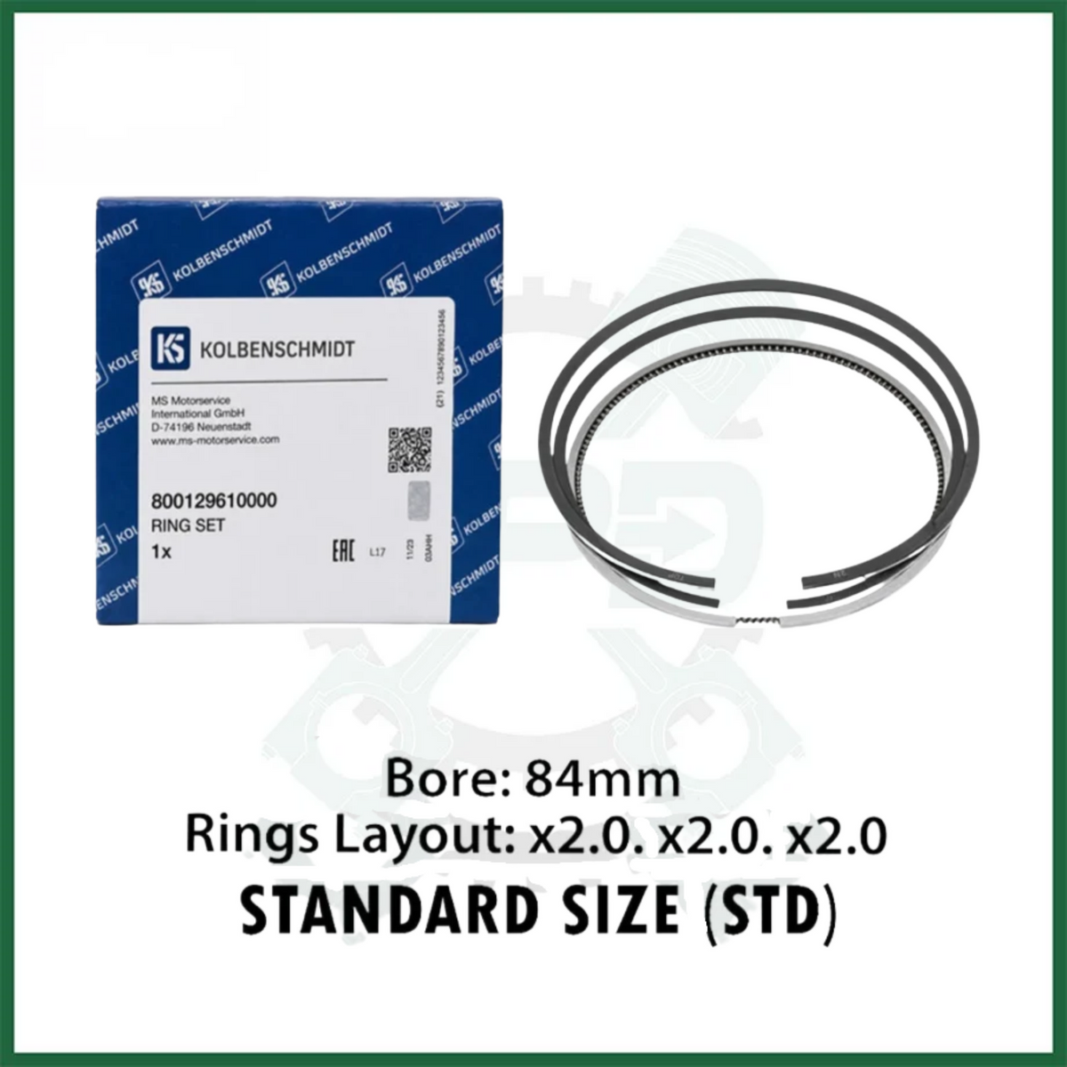 FORD ECOBLUE PISTON RING SET FITS 2.0L DIESEL ENGINE KOLBENSCHMIDT - 800129610000