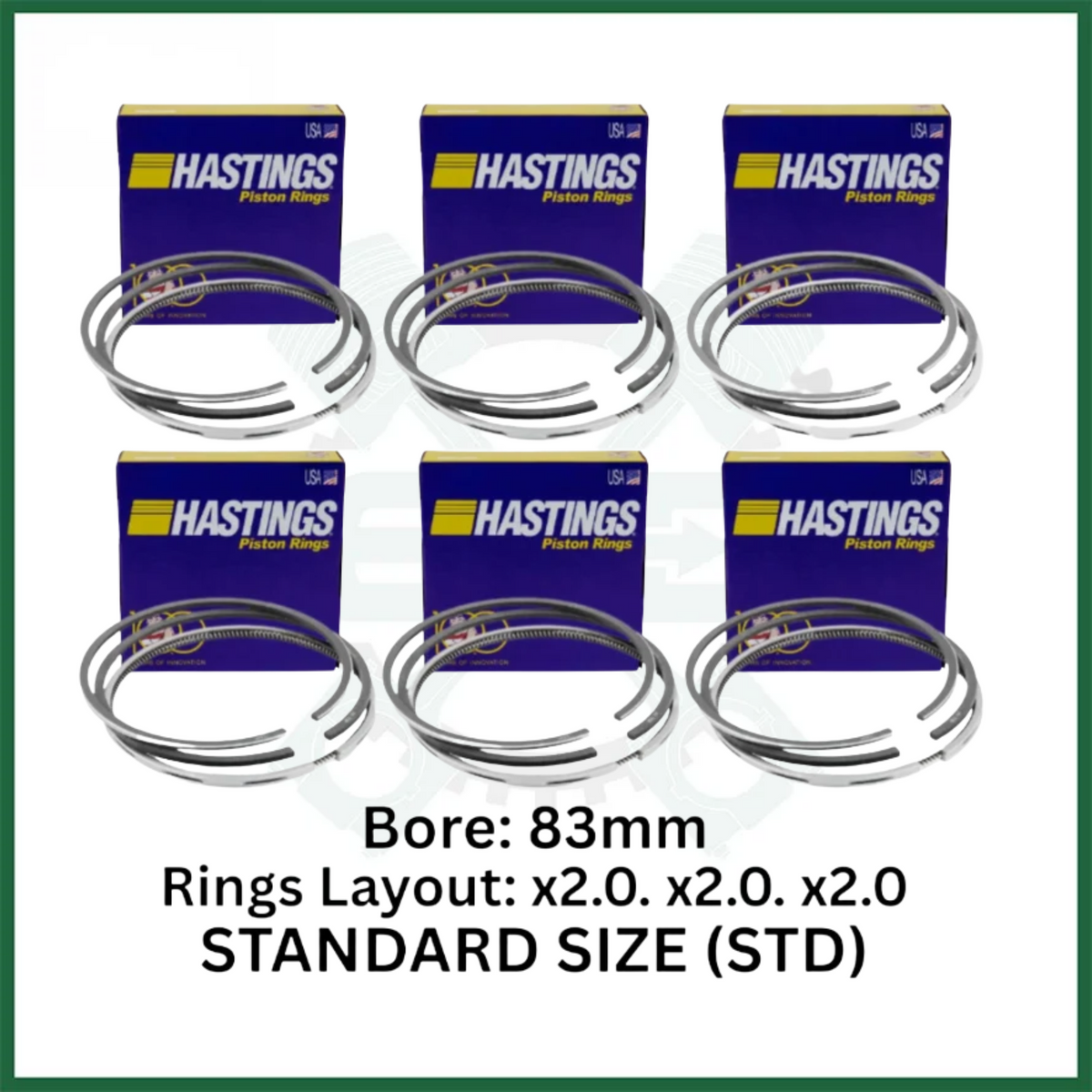 MERCEDES OM642 PISTON RINGS SET X6 FITS 3.0L DIESEL ENGINE HASTINGS - (2D7367)