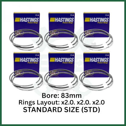 MERCEDES OM642 PISTON RINGS SET X6 FITS 3.0L DIESEL ENGINE HASTINGS - (2D7367)