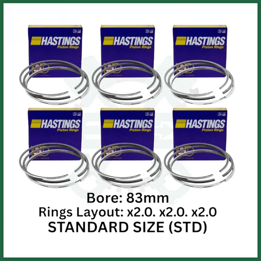 MERCEDES OM642 PISTON RINGS SET X6 FITS 3.0L DIESEL ENGINE HASTINGS - (2D7367)
