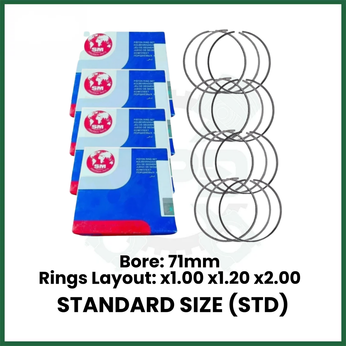 Hyundai Kia Branded Piston Rings set x4 for G4LA  1.2L Petrol Engine