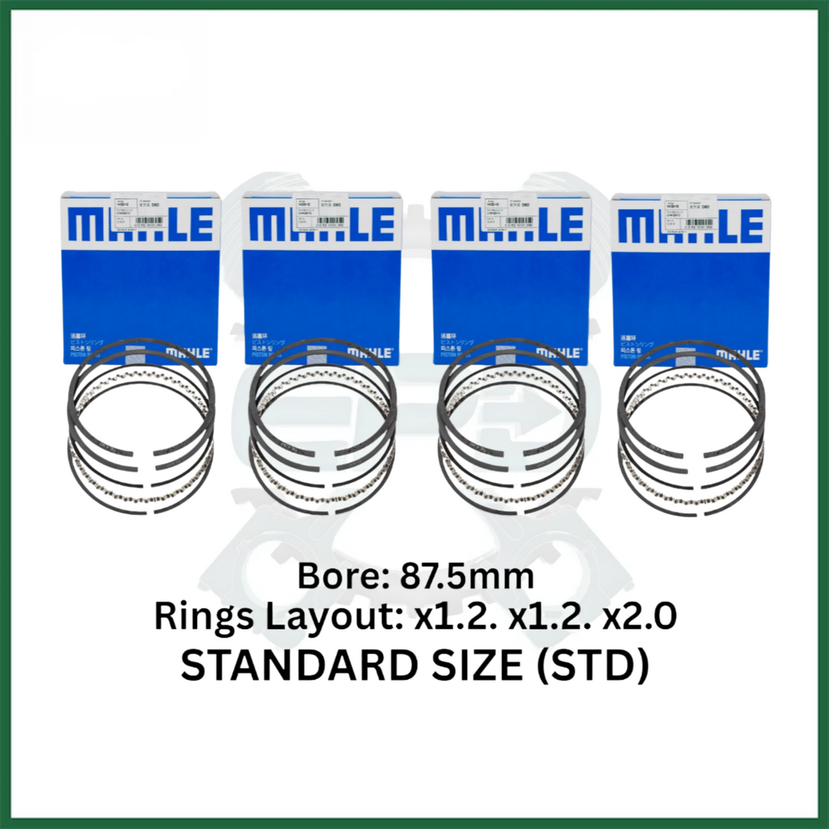 JAGUAR LAND ROVER PISTON RINGS x4 STD FITS 204PT 2.0L PETROL ENGINE MAHLE 013 RS 10101 0N0