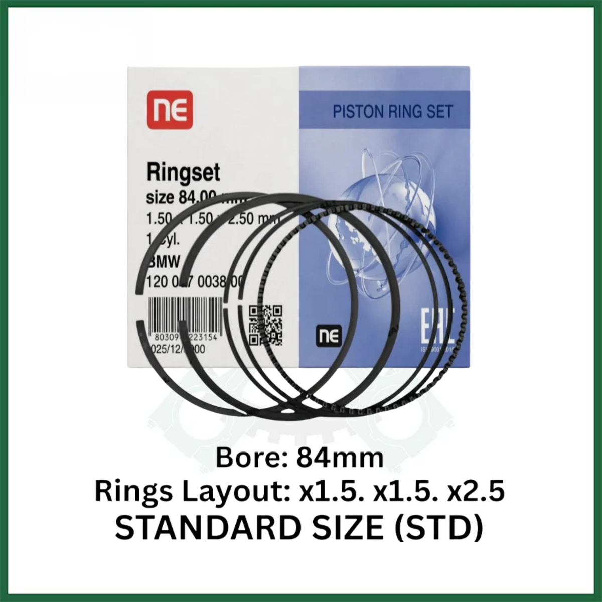 BMW N54 PISTON RINGS SET X6 FITS 3.0L PETROL ENGINE NE-(120007003800)