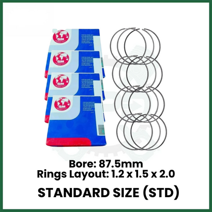 LAND ROVER 204PT PISTON RINGS SET FITS 2.0L PETROL ENGINE SM BRAND 792187-00-4-00-2