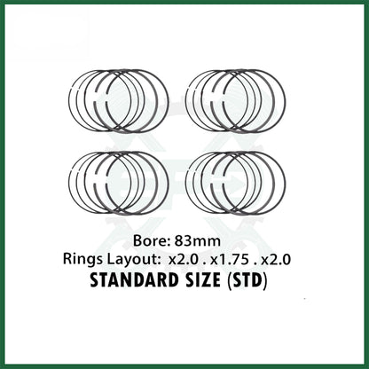 Piston Rings Set & Engine Bearings fit Mercedes-Benz B-Class Sports Tourer 1.8 OM651 Diesel Engine