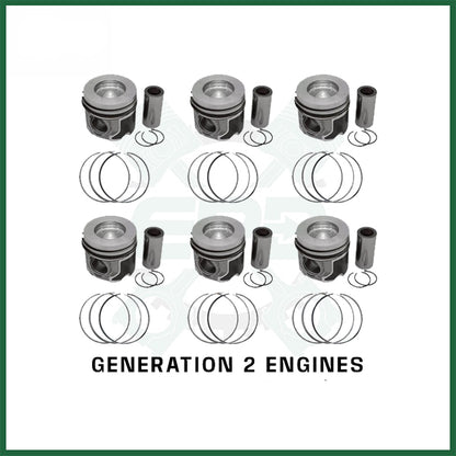 Land Rover Jaguar 306DT Gen 2 TDV6 3.0 Diesel Pistons With Rings Set x6 STD