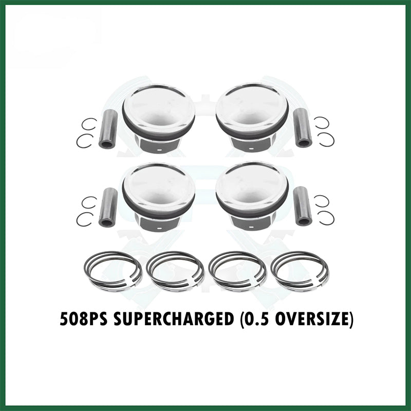 4x Pistons With Rings Set Land Rover Jaguar 5.0 AJ133 508PS V8 Petrol Engine Oversize 0.50