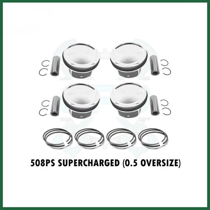4x Pistons With Rings Set Land Rover Jaguar 5.0 AJ133 508PS V8 Petrol Engine Oversize 0.50