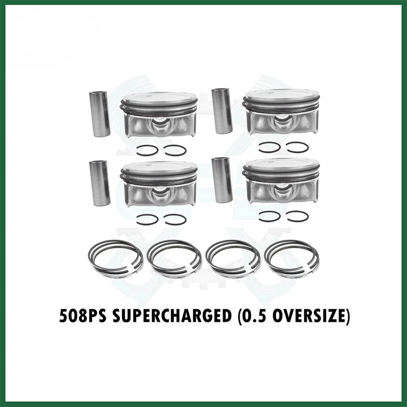 4x Pistons With Rings Set Land Rover Jaguar 5.0 AJ133 508PS V8 Petrol Engine Oversize 0.50