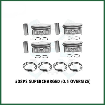 4x Pistons With Rings Set Land Rover Jaguar 5.0 AJ133 508PS V8 Petrol Engine Oversize 0.50